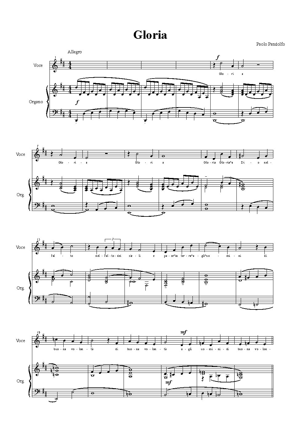 Gloria - Choir Script PDF Thumbnail