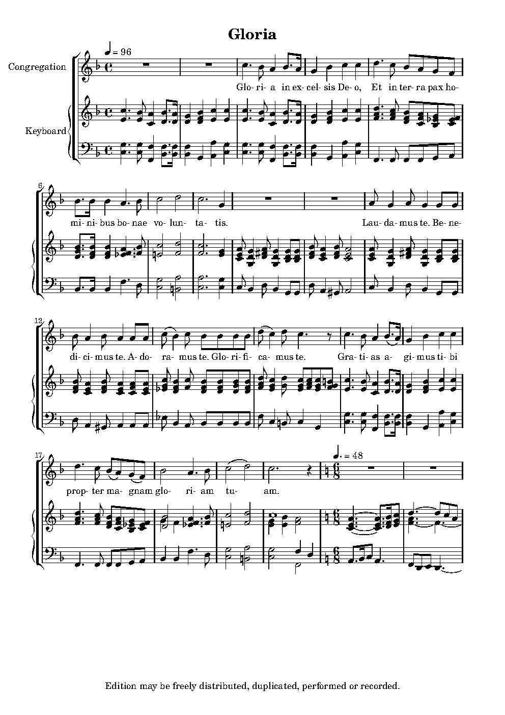 Gloria (unison)