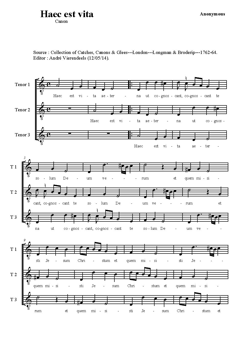 Haec est vita - Choir Script PDF Thumbnail