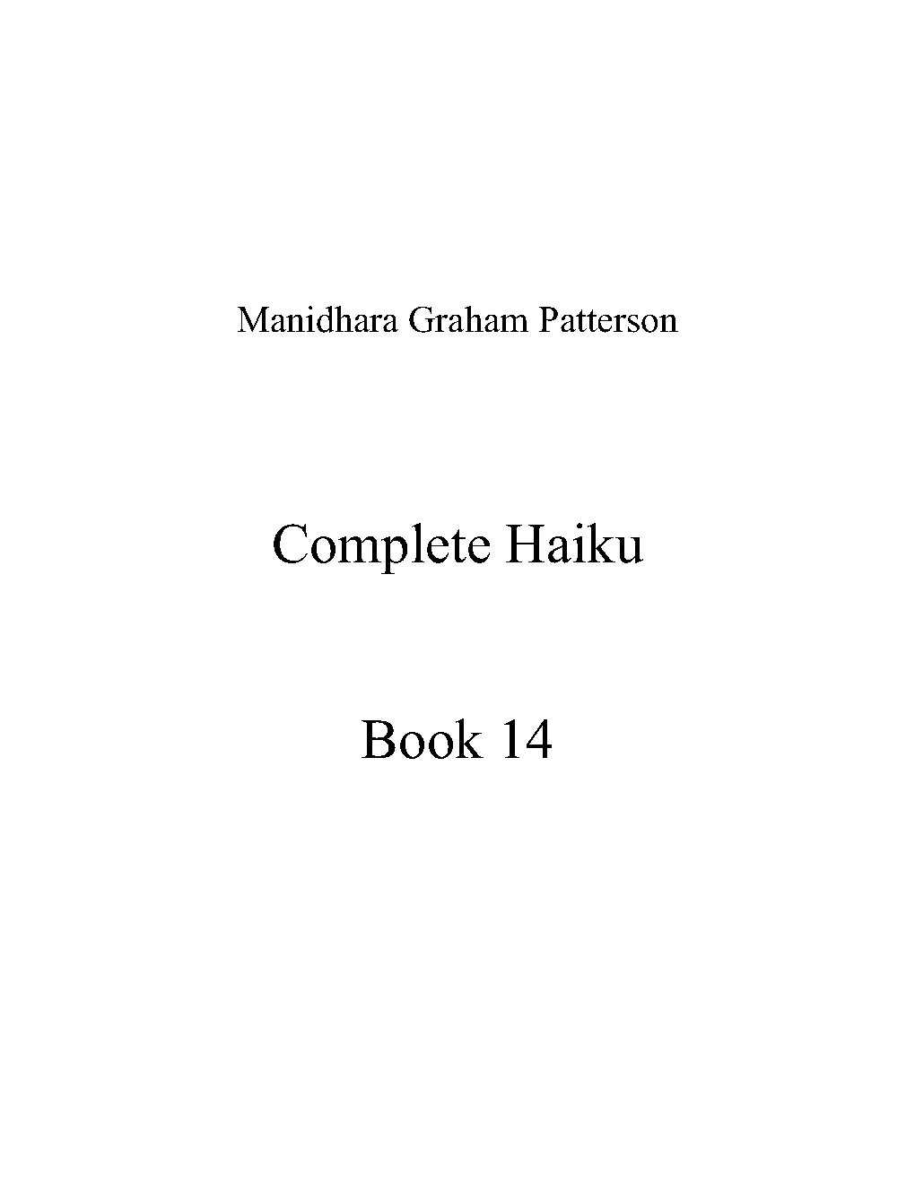 Haiku, Book 14