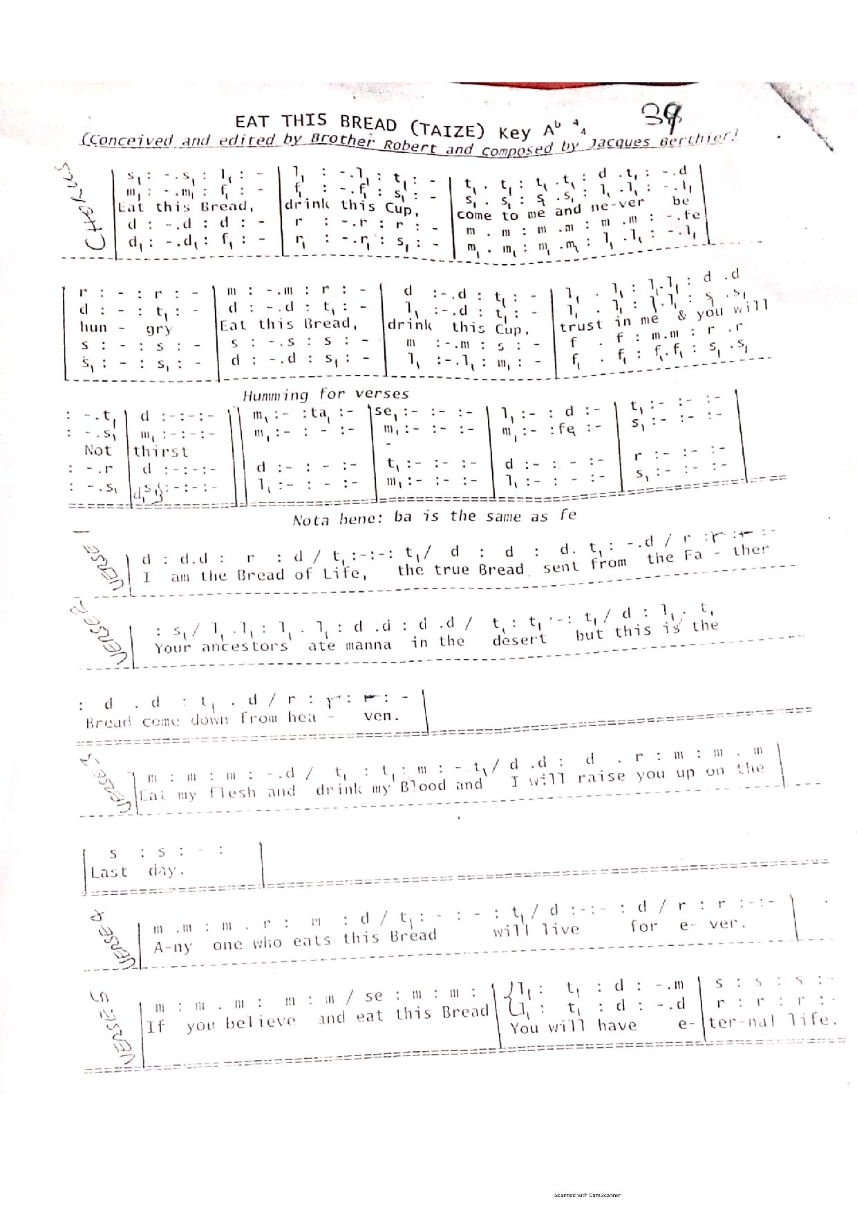 Eat This Bread ~ Jacques Berthier - Download Choir Script PDF