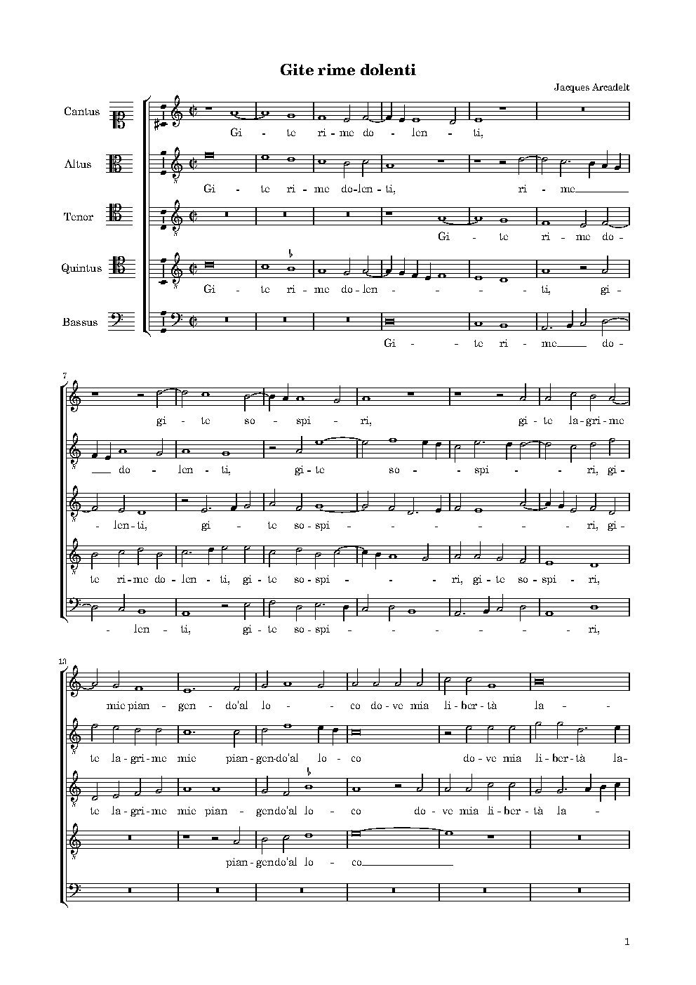 Gite rime dolenti - Choir Script PDF Thumbnail