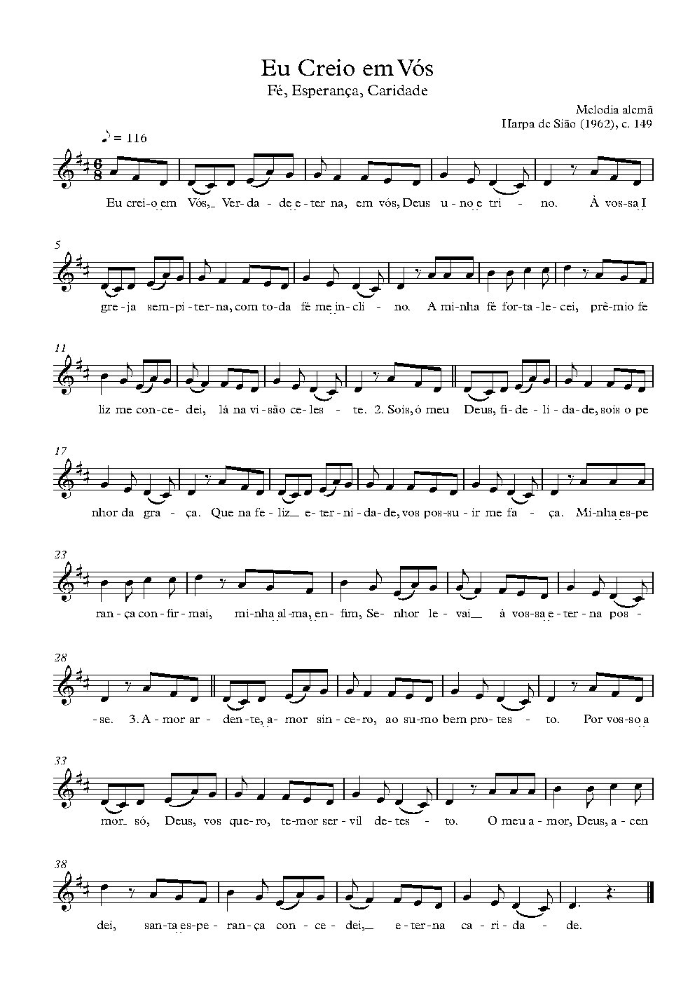 Eu Creio em Vós - Choir Script PDF Thumbnail