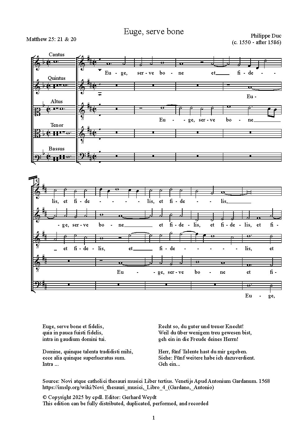 Euge serve bone - Choir Script PDF Thumbnail