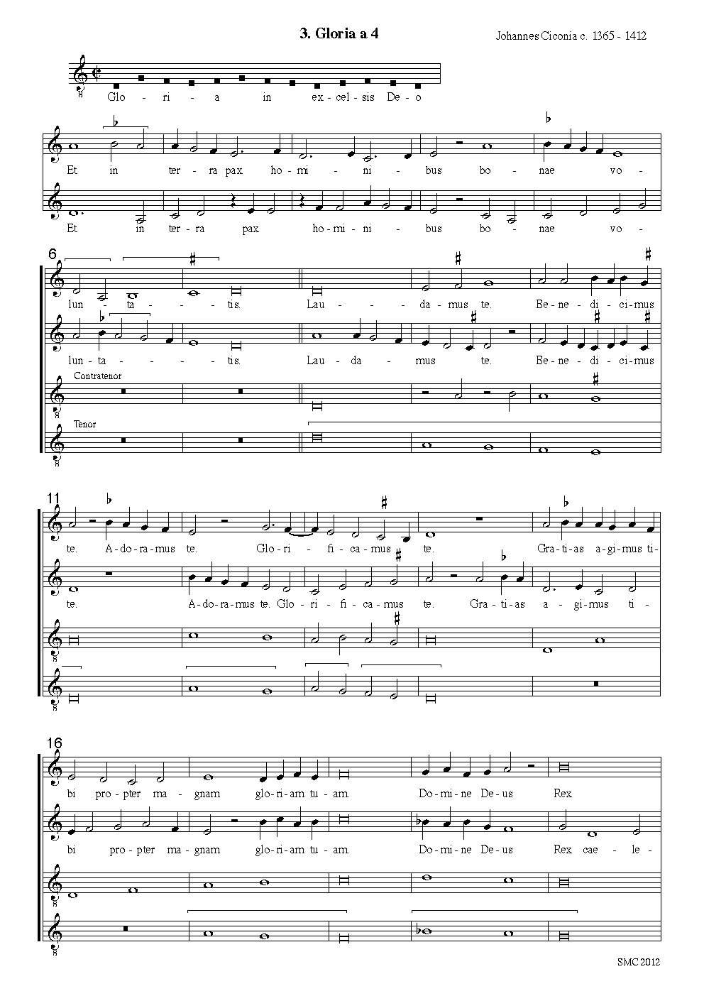 Gloria a 4 - Choir Script PDF Thumbnail