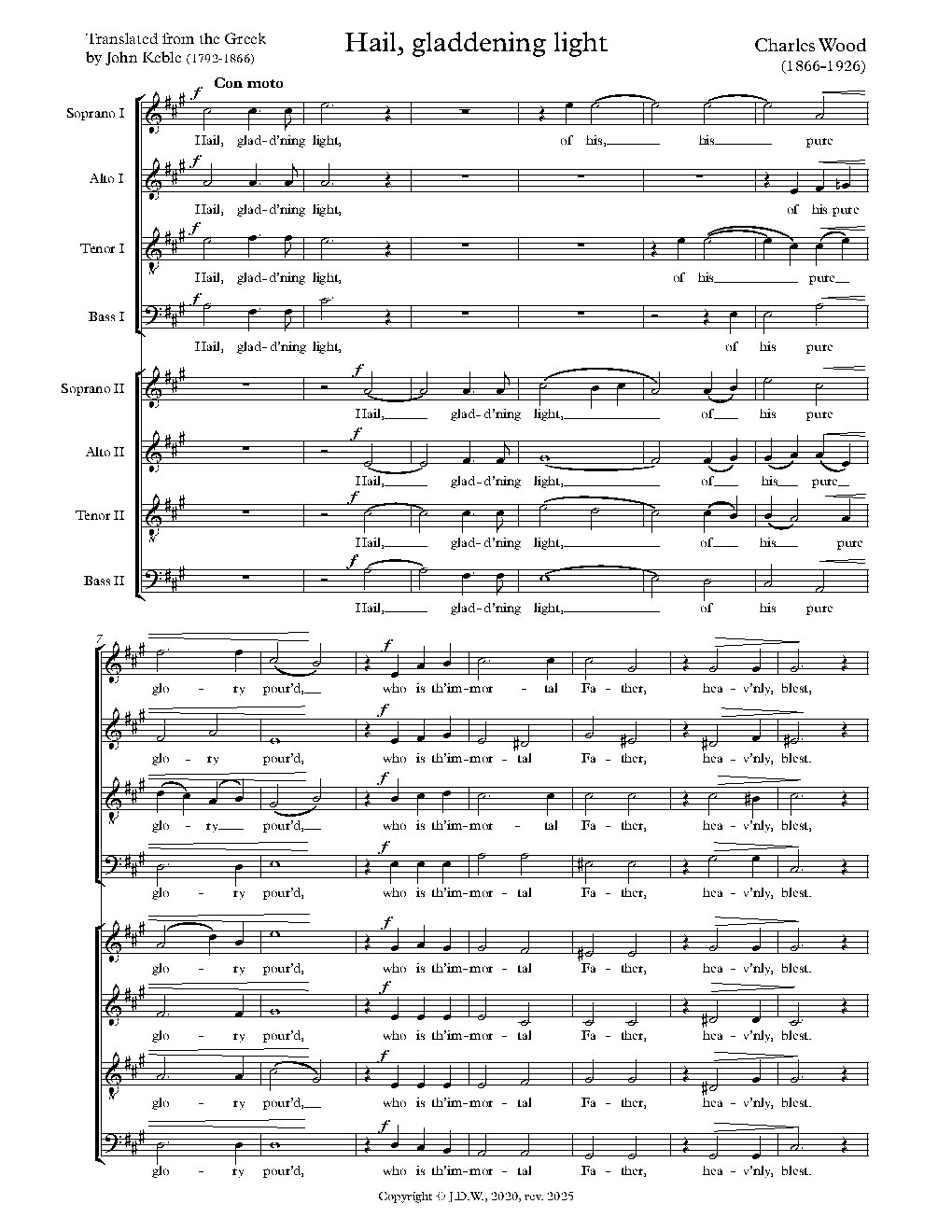 Hail, gladdening light - Choir Script PDF Thumbnail