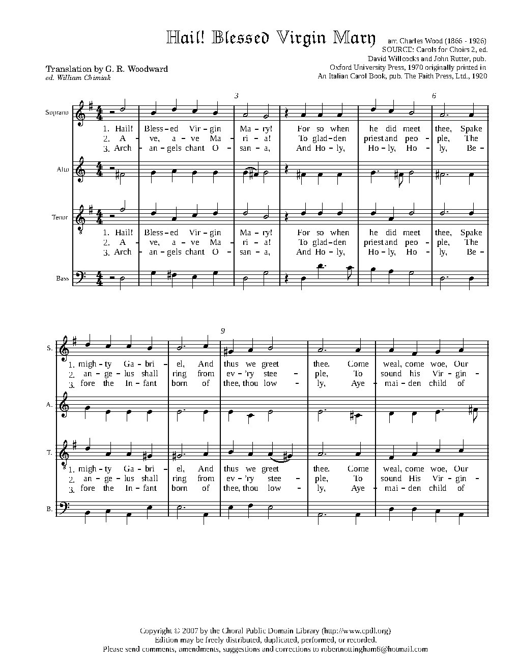 Hail! Blessed Virgin Mary - Choir Script PDF Thumbnail