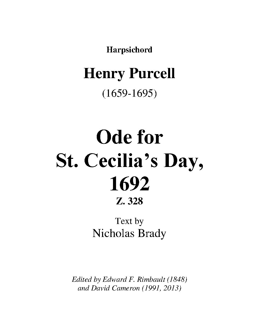 Hail, bright Cecilia Z. 328