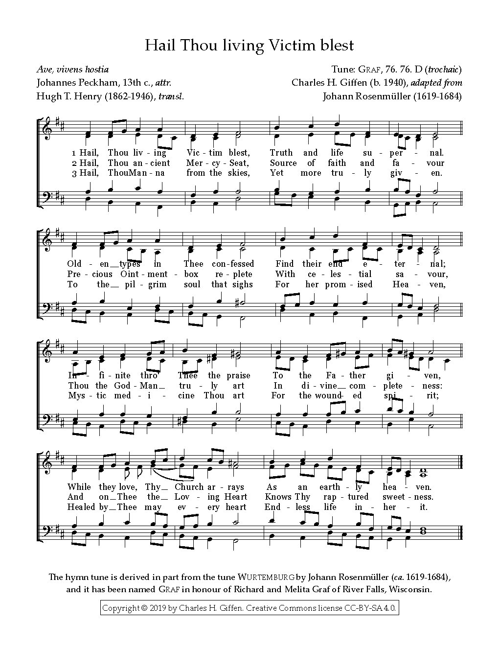 Hail, Thou living Victim blest
