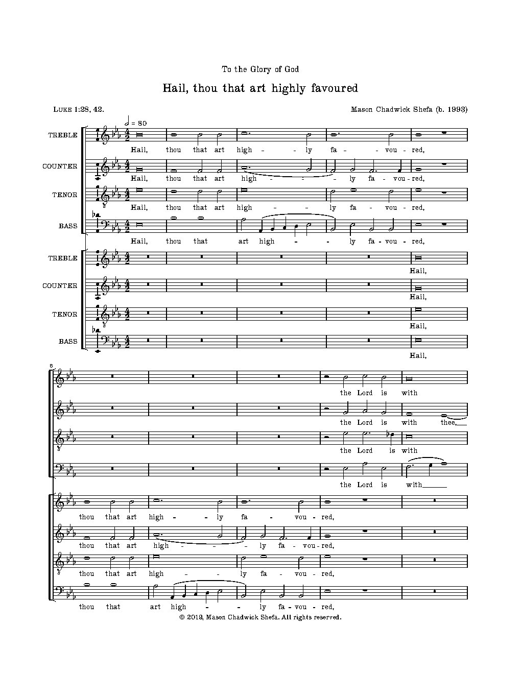 Hail, thou that art highly favoured - Choir Script PDF Thumbnail