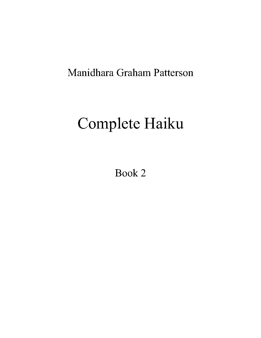 Haiku, Book 2