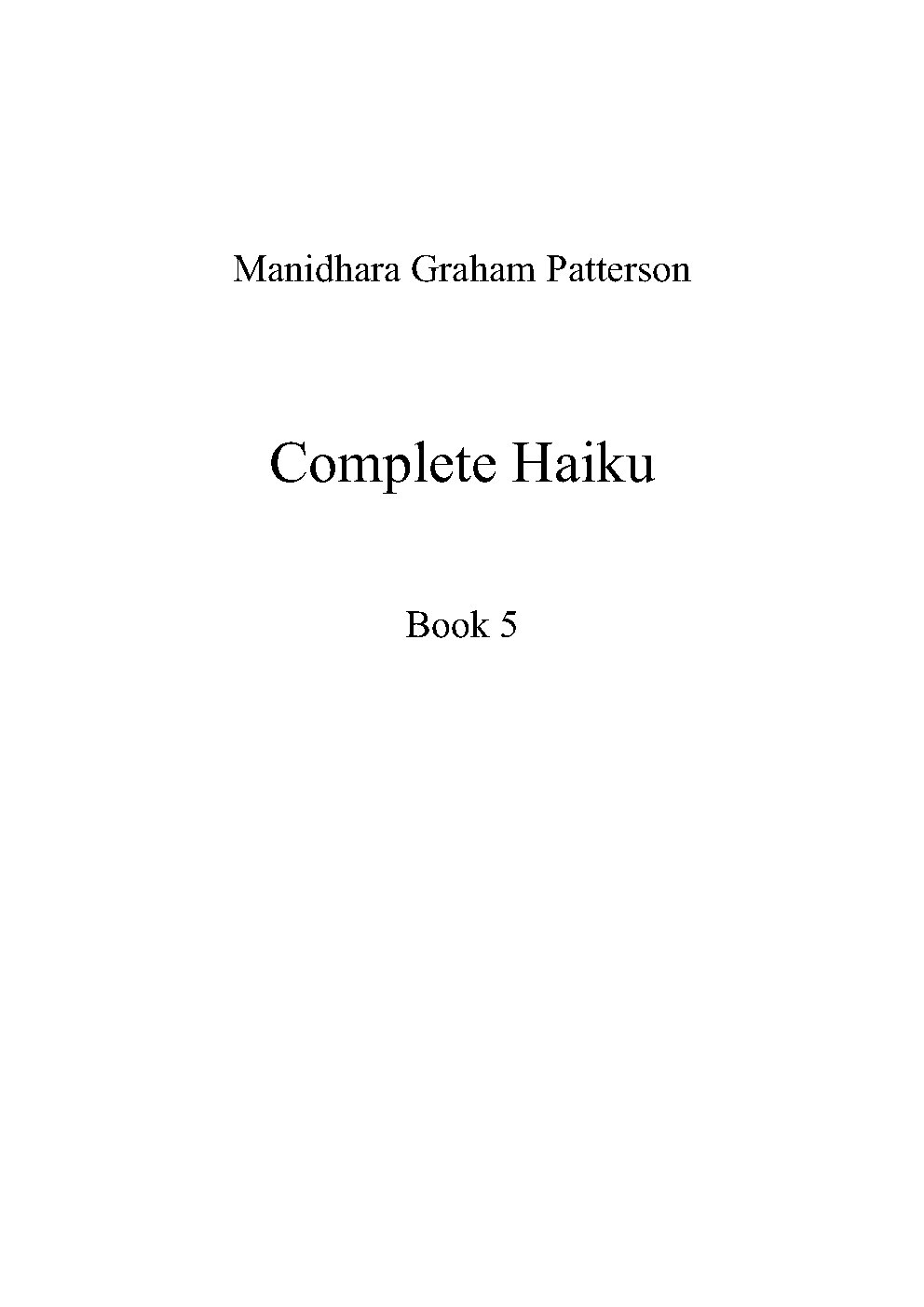 Haiku, Book 5