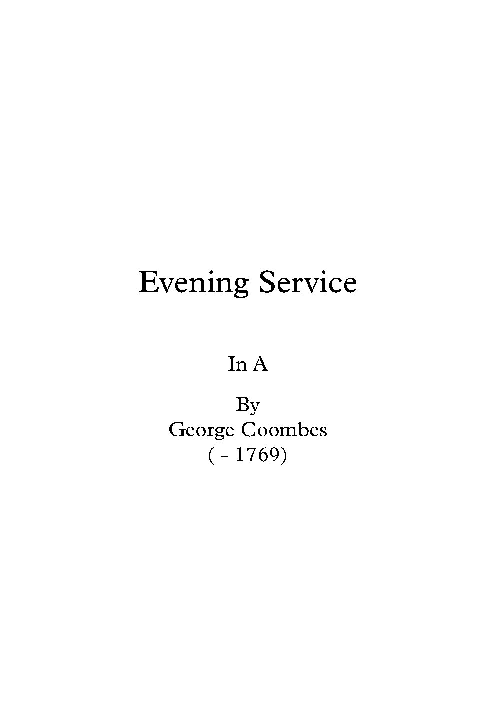 Evening Canticles in A