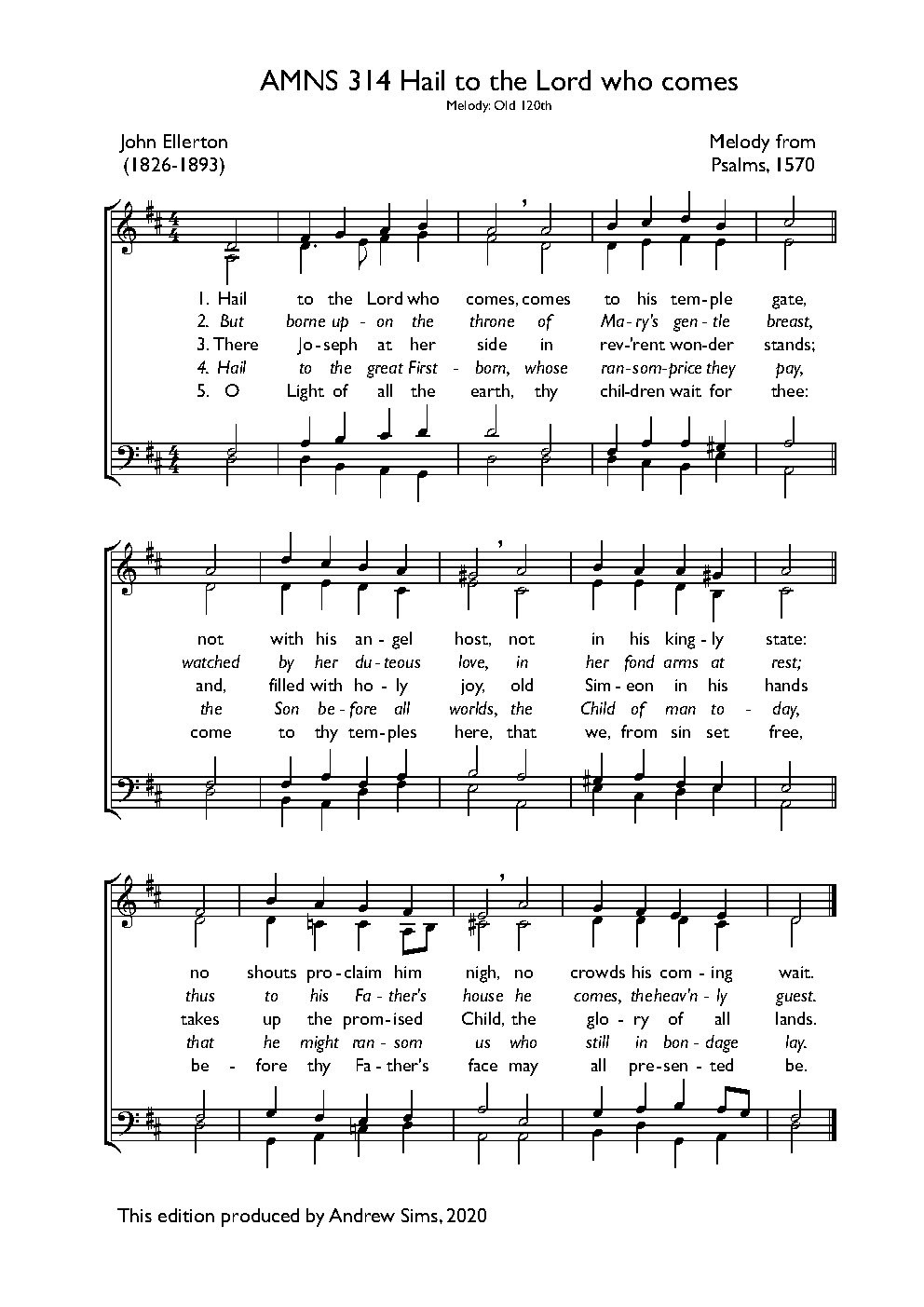 Hail to the Lord who comes - Choir Script PDF Thumbnail