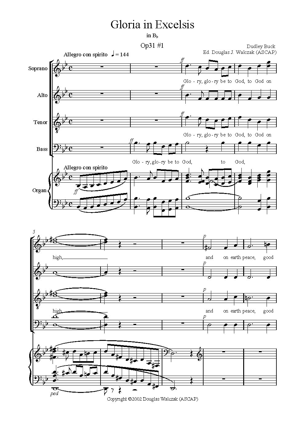 Gloria in excelsis in B flat, Op. 31, No. 1