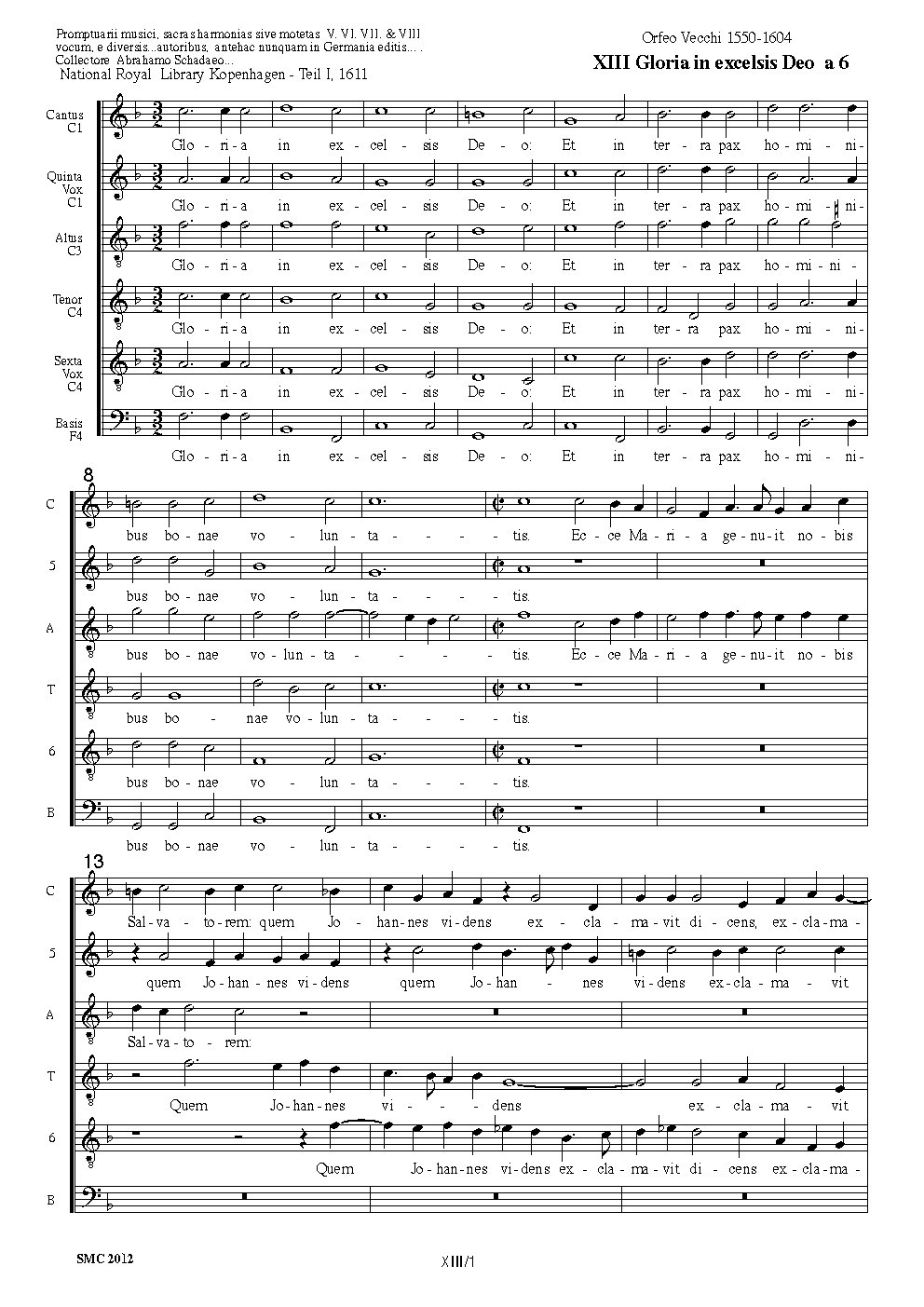 Gloria in excelsis Deo a 6 - Choir Script PDF Thumbnail