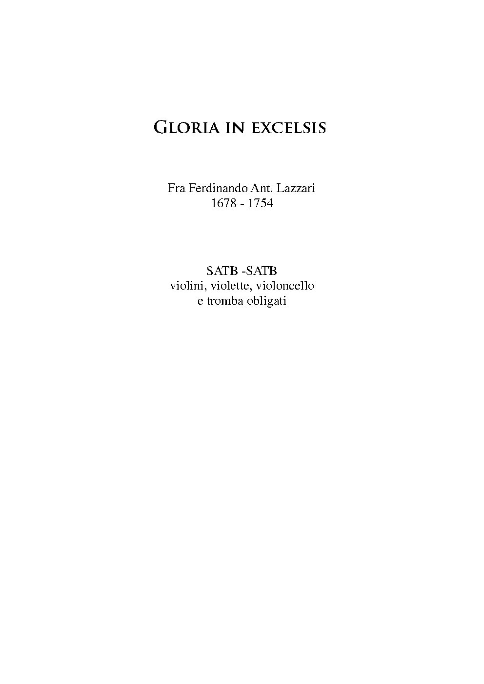 Gloria in excelsis a 8 - Choir Script PDF Thumbnail