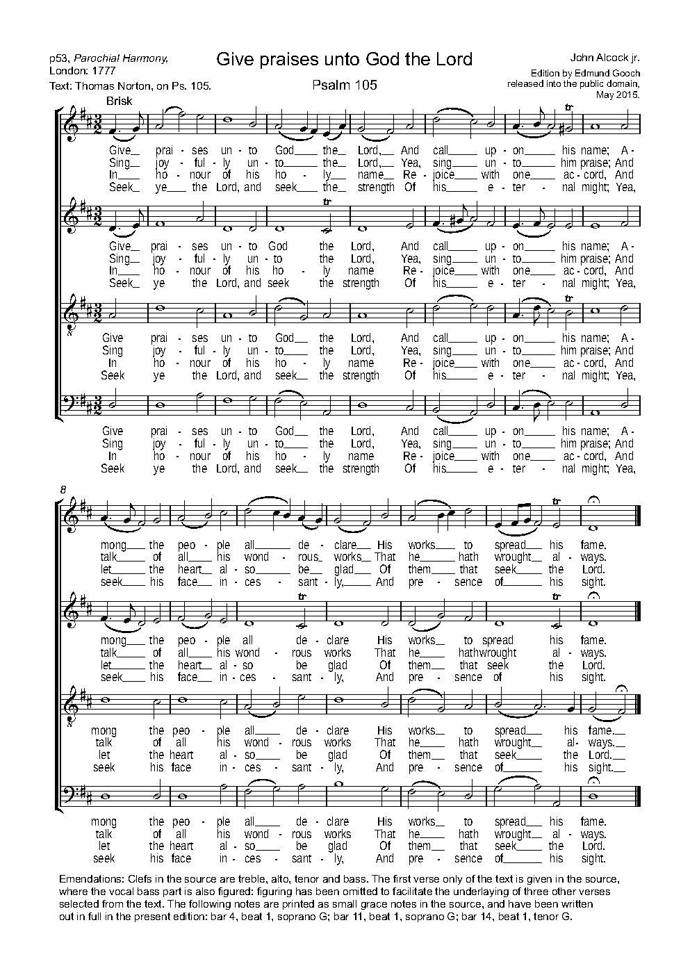 Give praises unto God the Lord