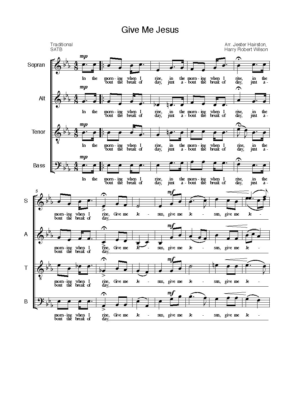 Give Me Jesus - Choir Script PDF Thumbnail
