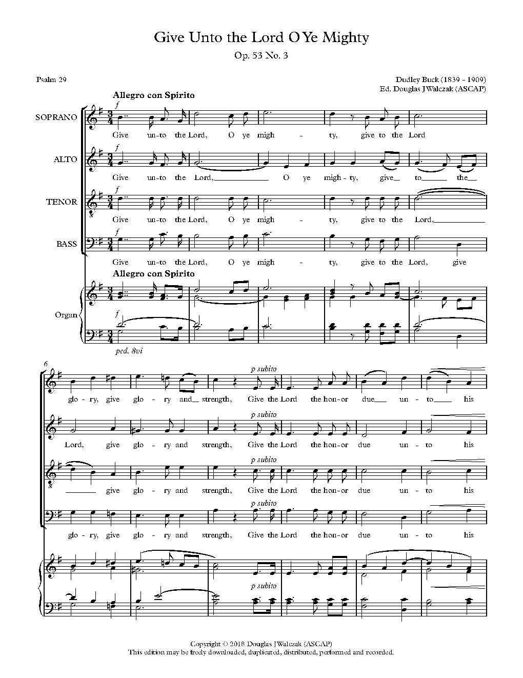 Give Unto the Lord O Ye Mighty (Op. 53 No. 3)