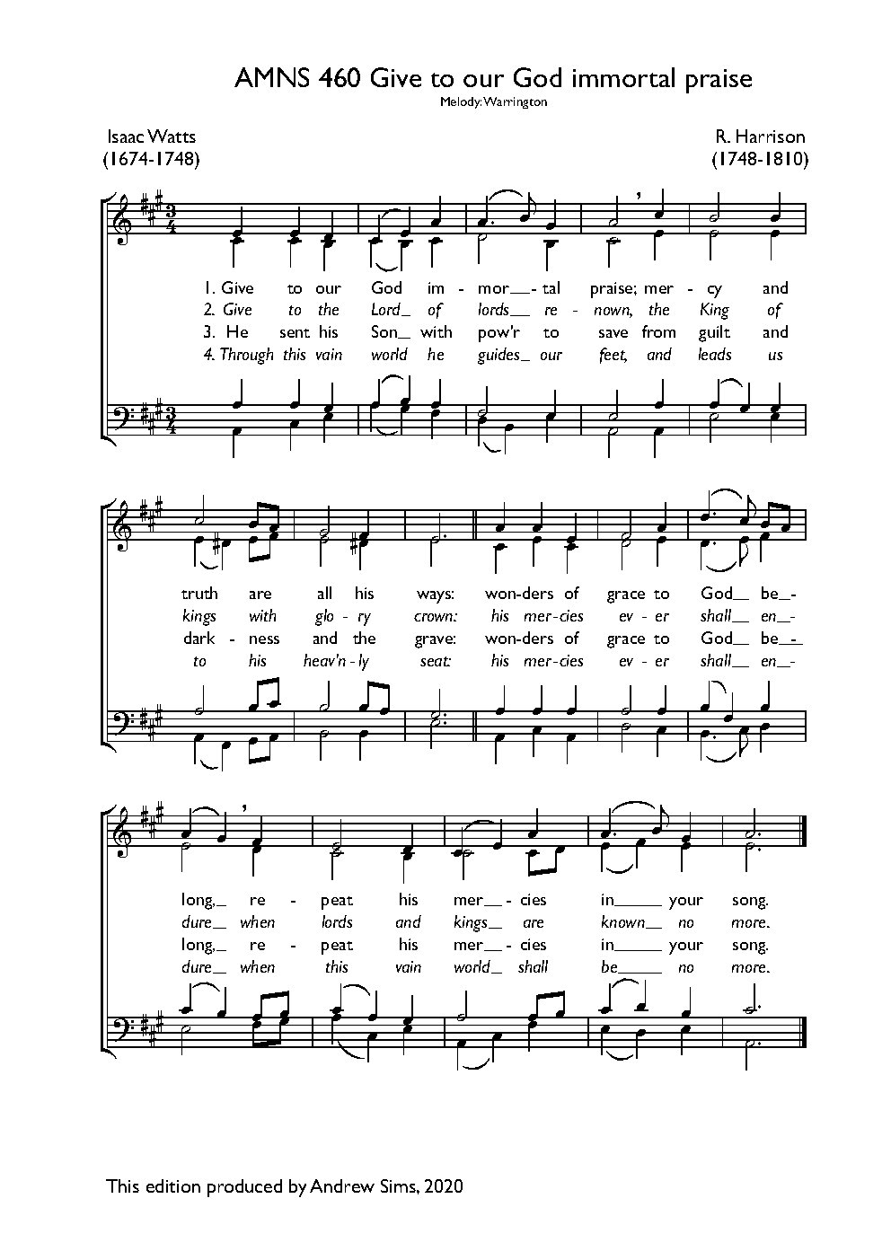 Give to our God immortal praise - Choir Script PDF Thumbnail