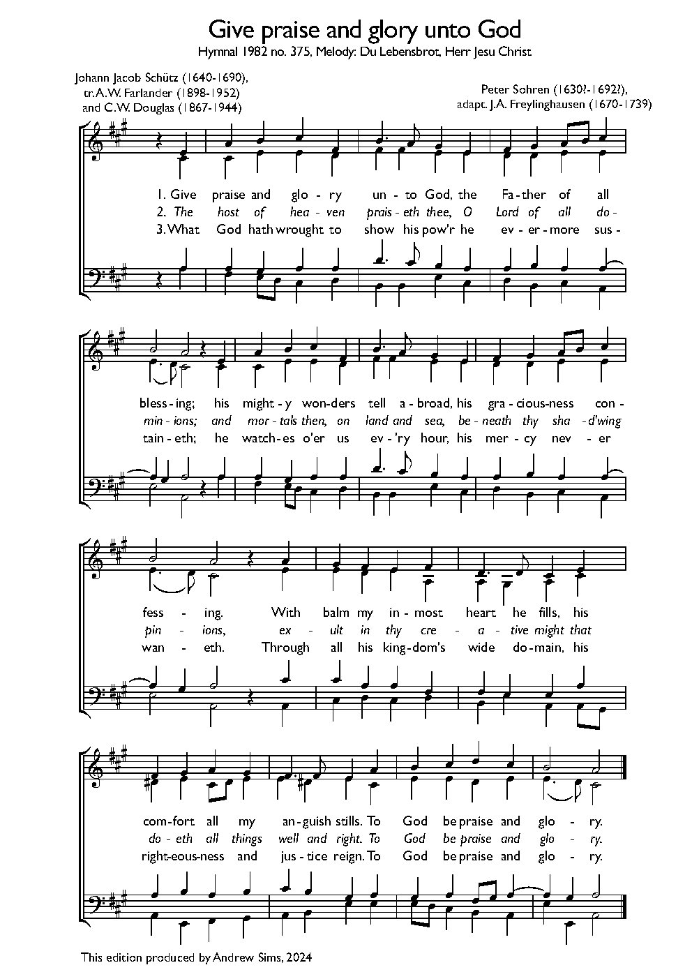Give praise and glory unto God