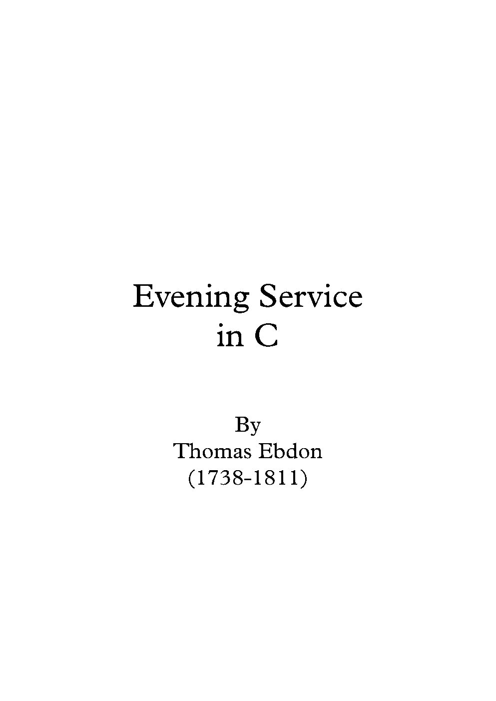 Evening Service in C