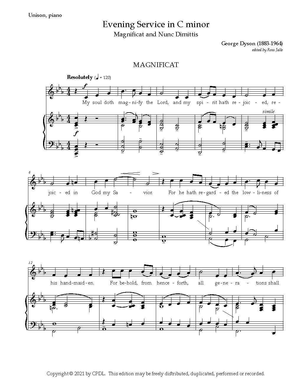 Evening Service in C Minor