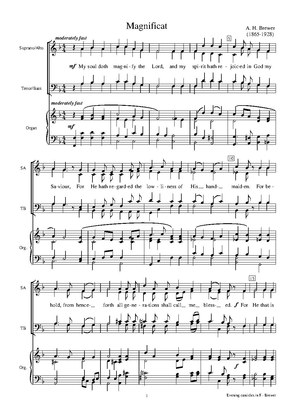 Evening Canticles in F