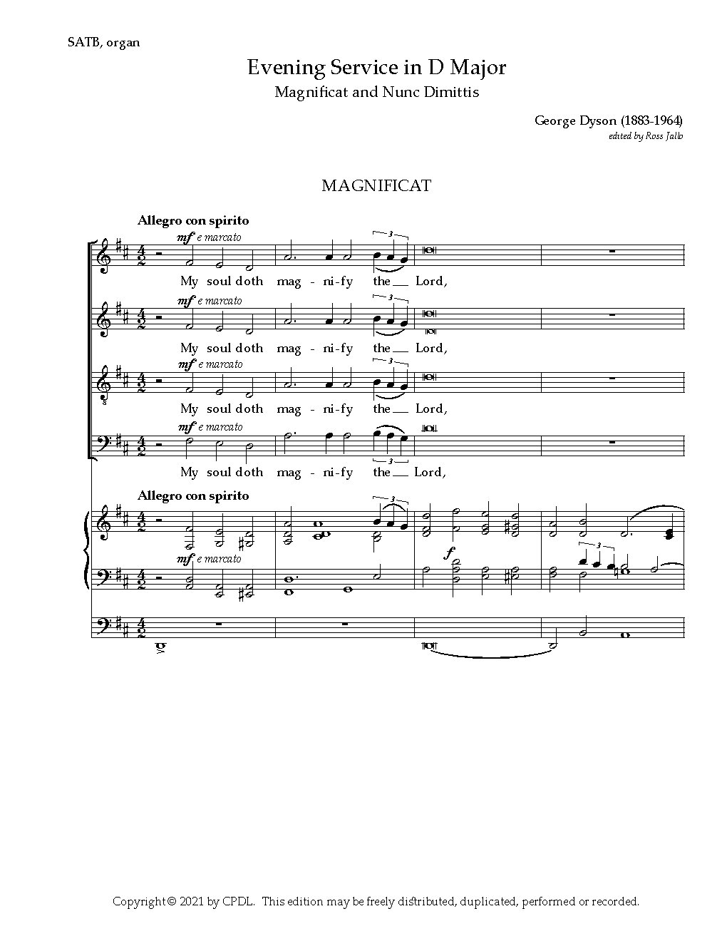 Evening Service in D Major