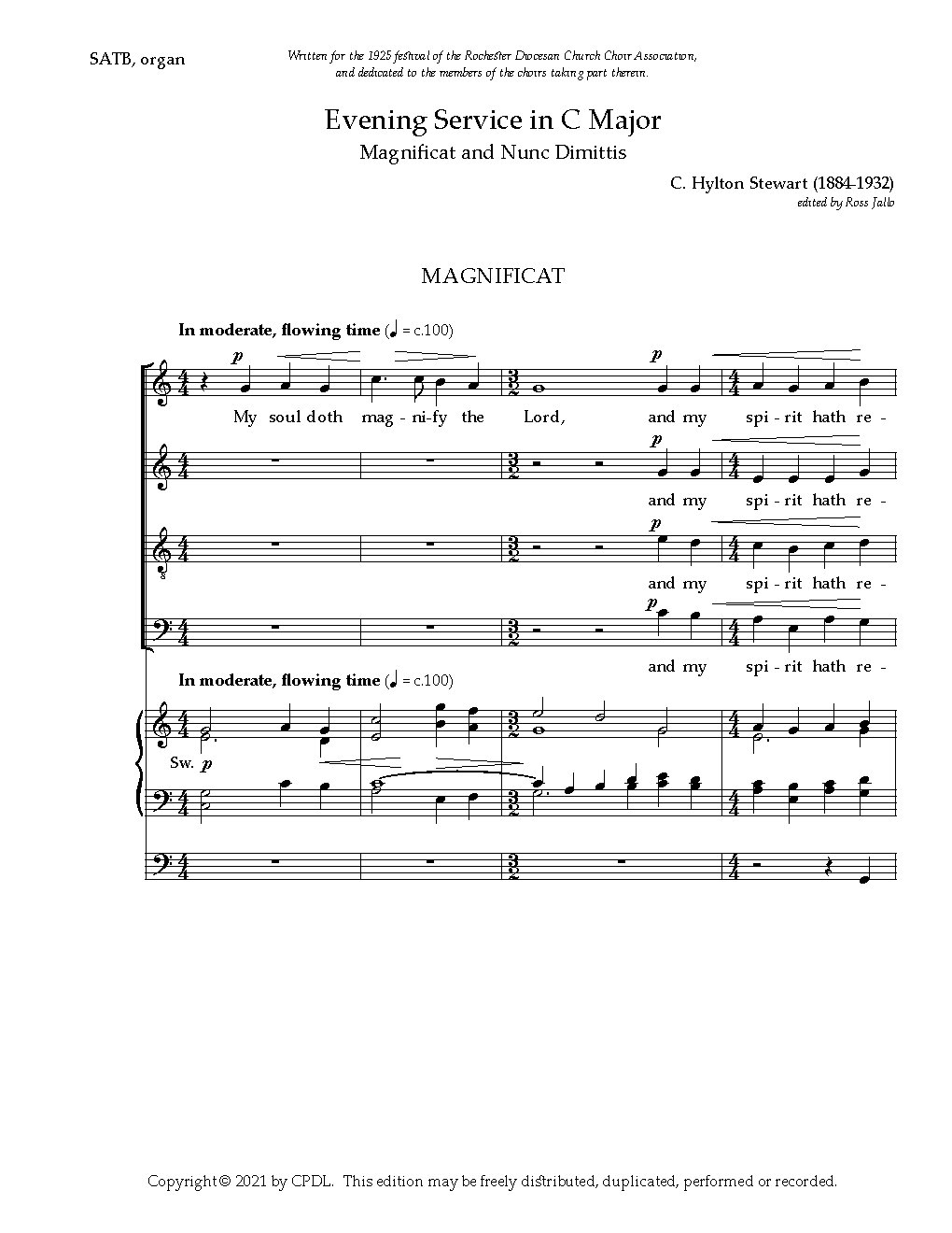 Evening Service in C Major