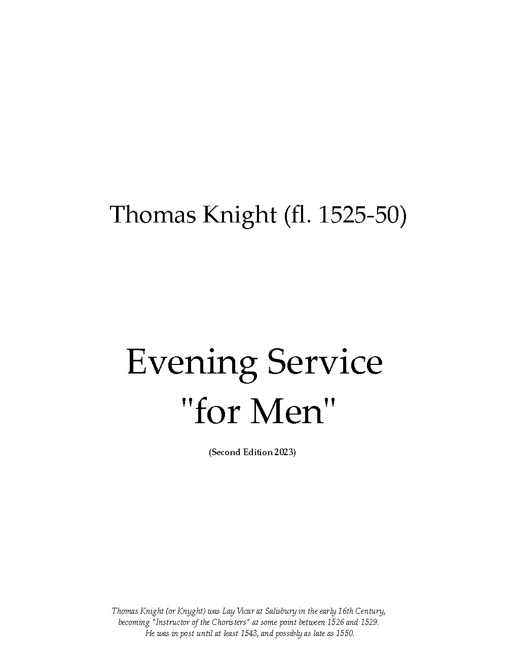 Evening Service for Men
