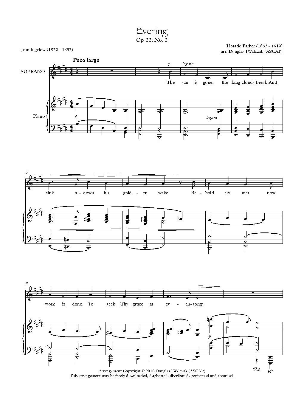 Evening Op. 22 No. 2 - Choir Script PDF Thumbnail