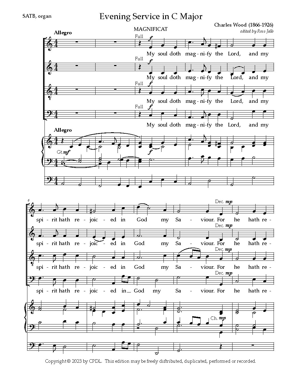 Evening Service in C Major - Choir Script PDF Thumbnail