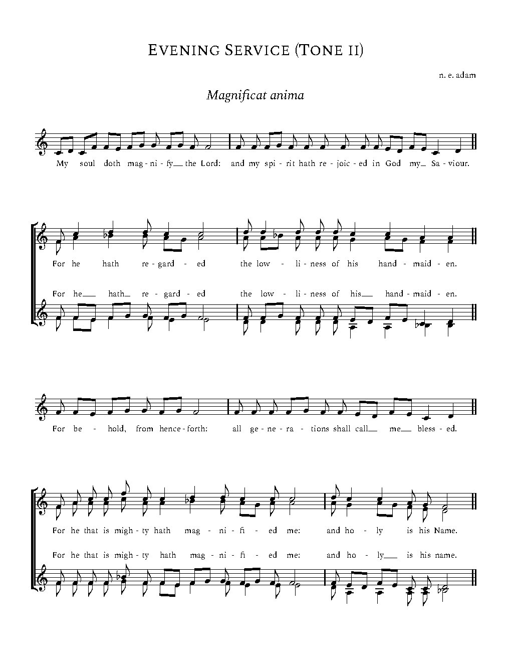 Evening Service (Tone II) - Choir Script PDF Thumbnail