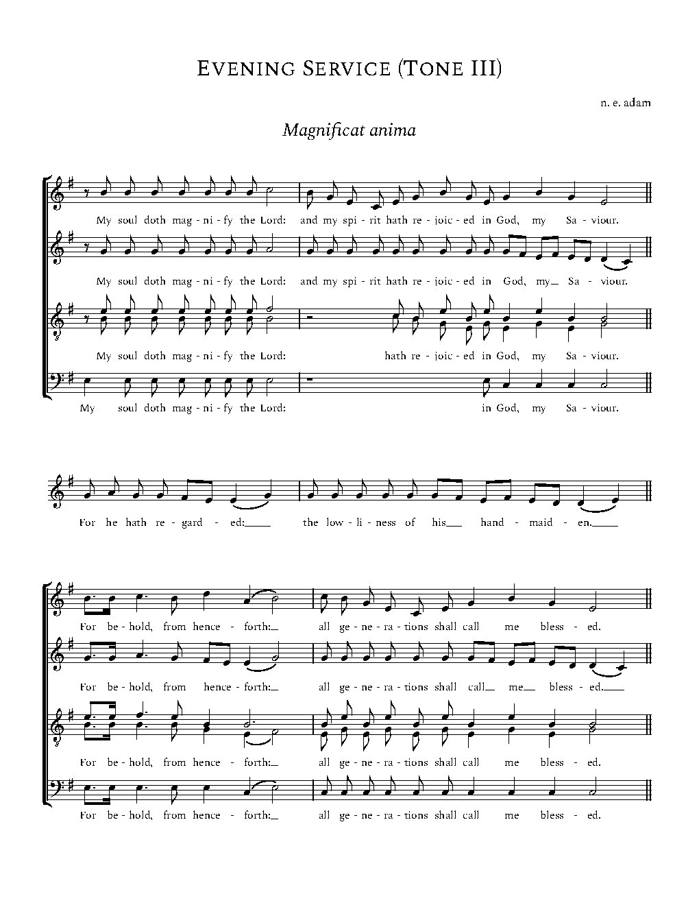 Evening Service (Tone III)