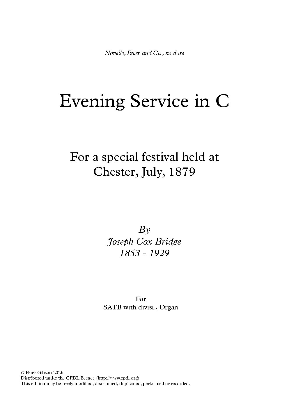 Evening Service in C