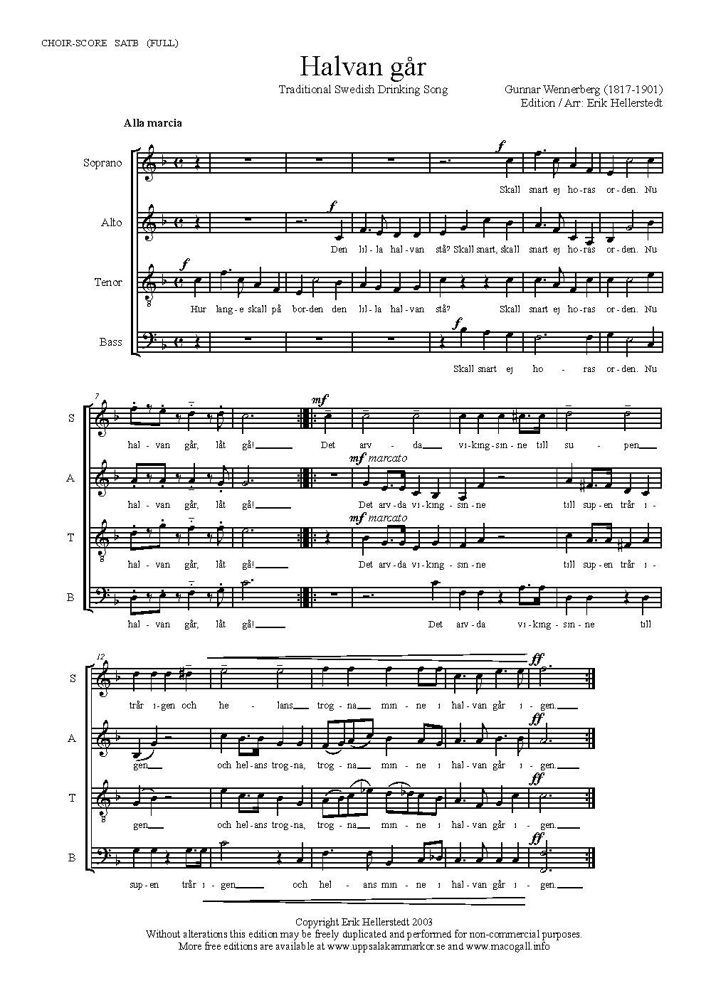 Halvan går - Choir Script PDF Thumbnail