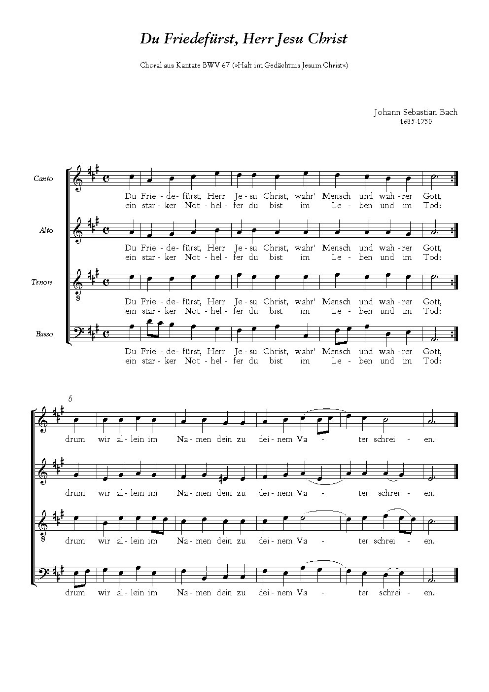 Halt im Gedächtnis Jesum Christ, BWV 67