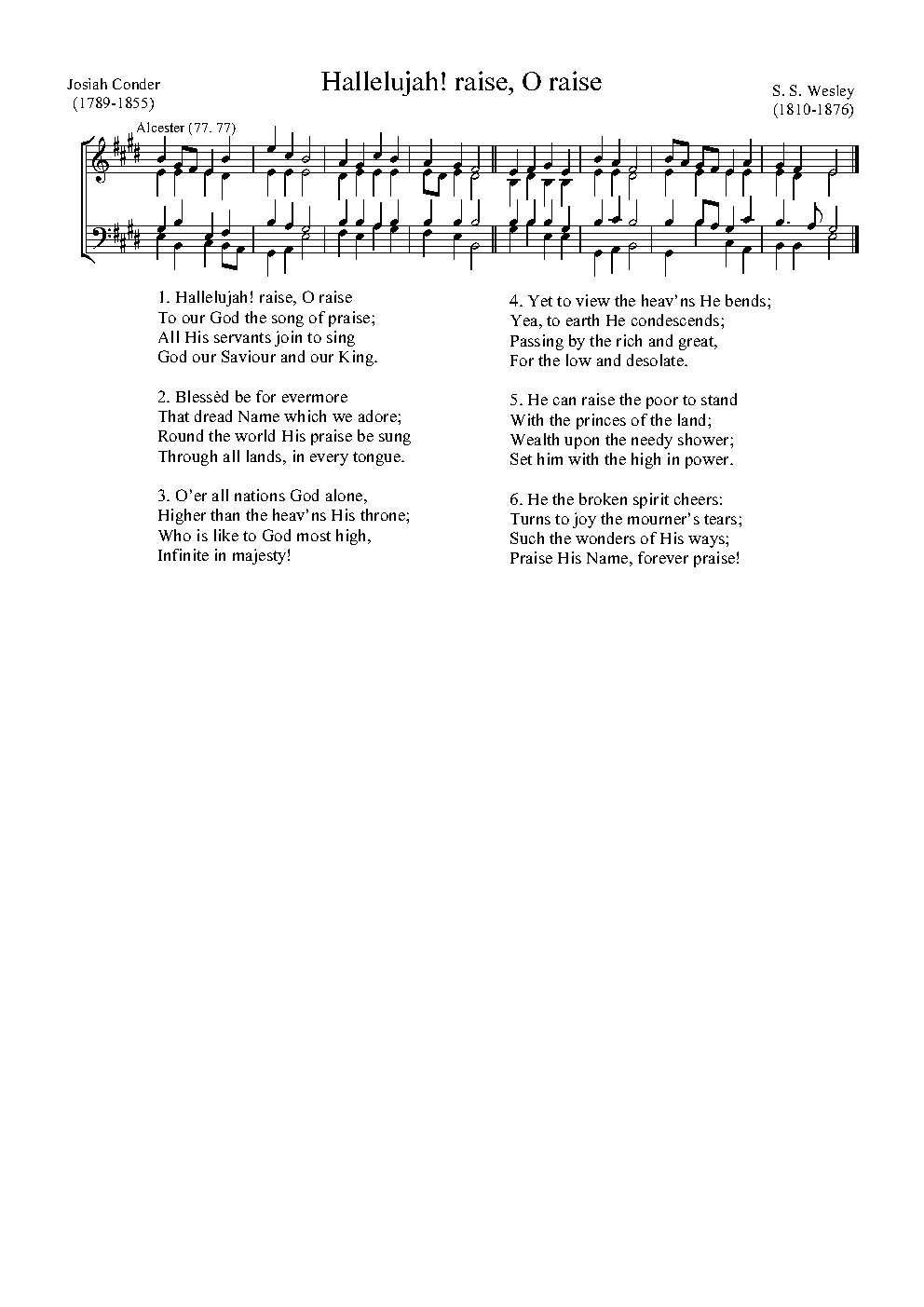 Hallelujah! raise, O raise - Choir Script PDF Thumbnail