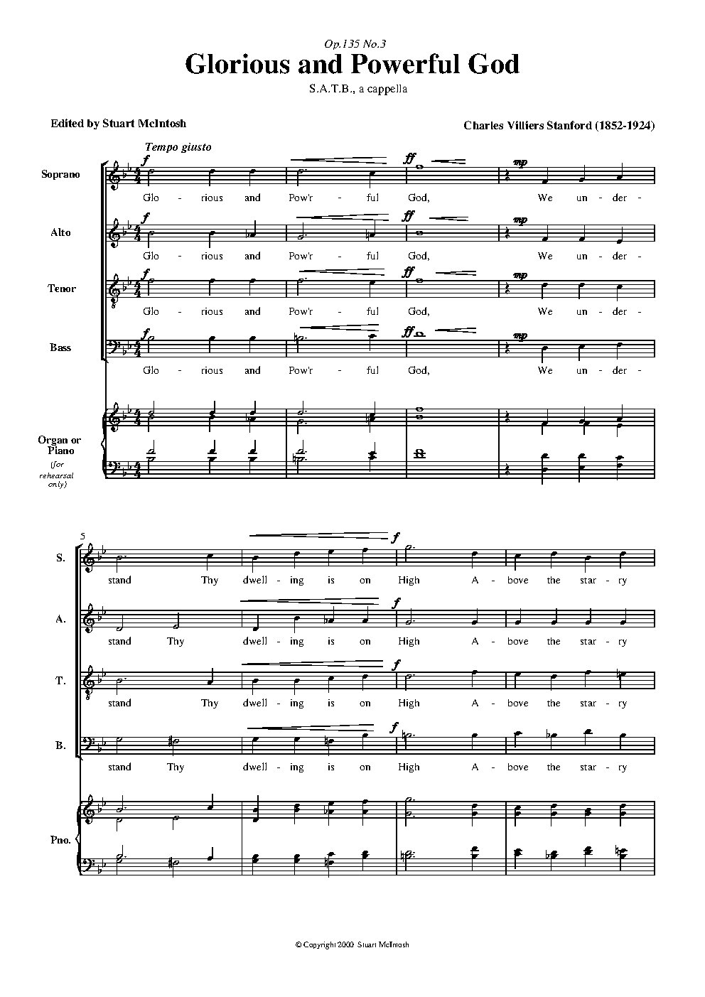 Glorious and Powerful God, Op. 135, No. 3