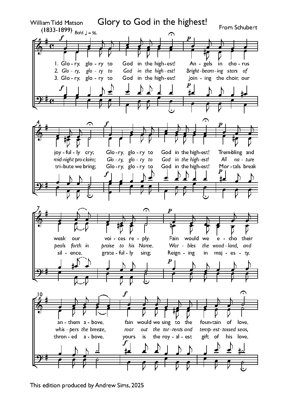 Glory to God in the highest!