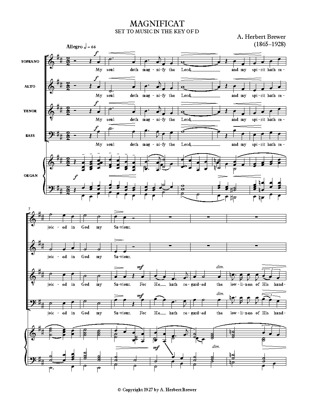 Magnificat and Nunc dimittis in D