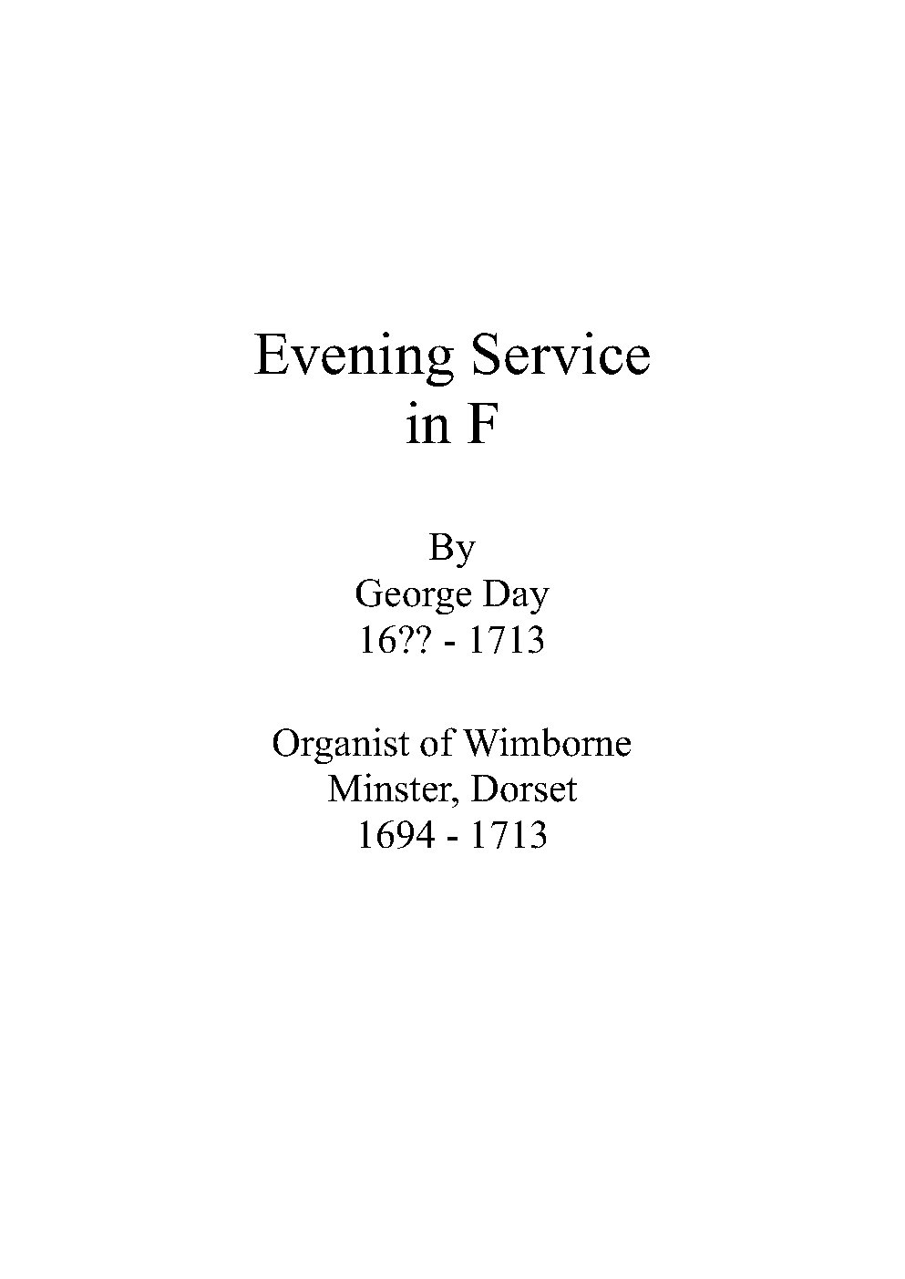 Evening Service