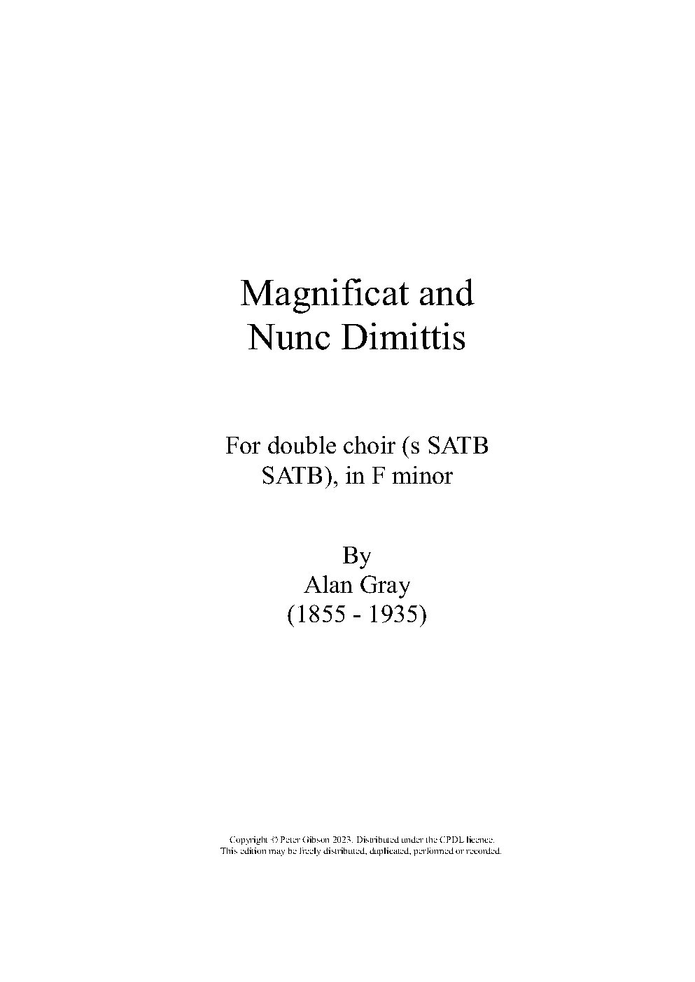 Evening Service in F minor - Choir Script PDF Thumbnail