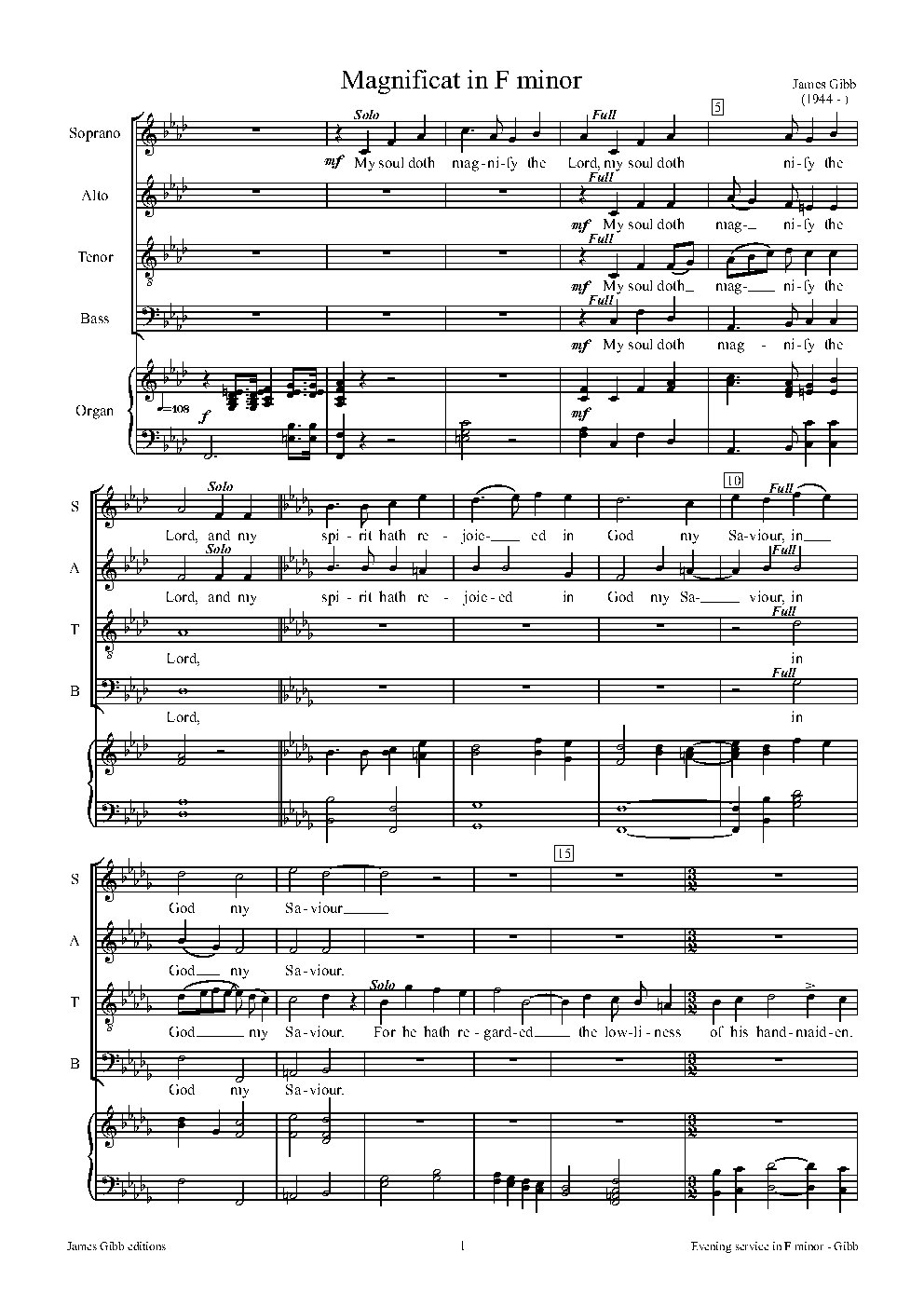 Evening service in F minor - Choir Script PDF Thumbnail