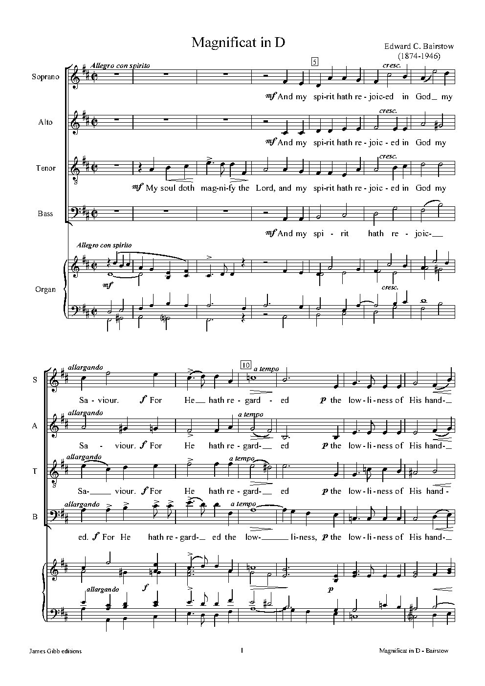 Evening service in D Major