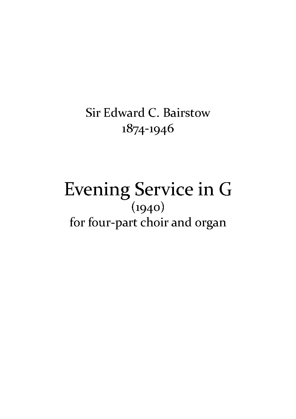 Evening service in G