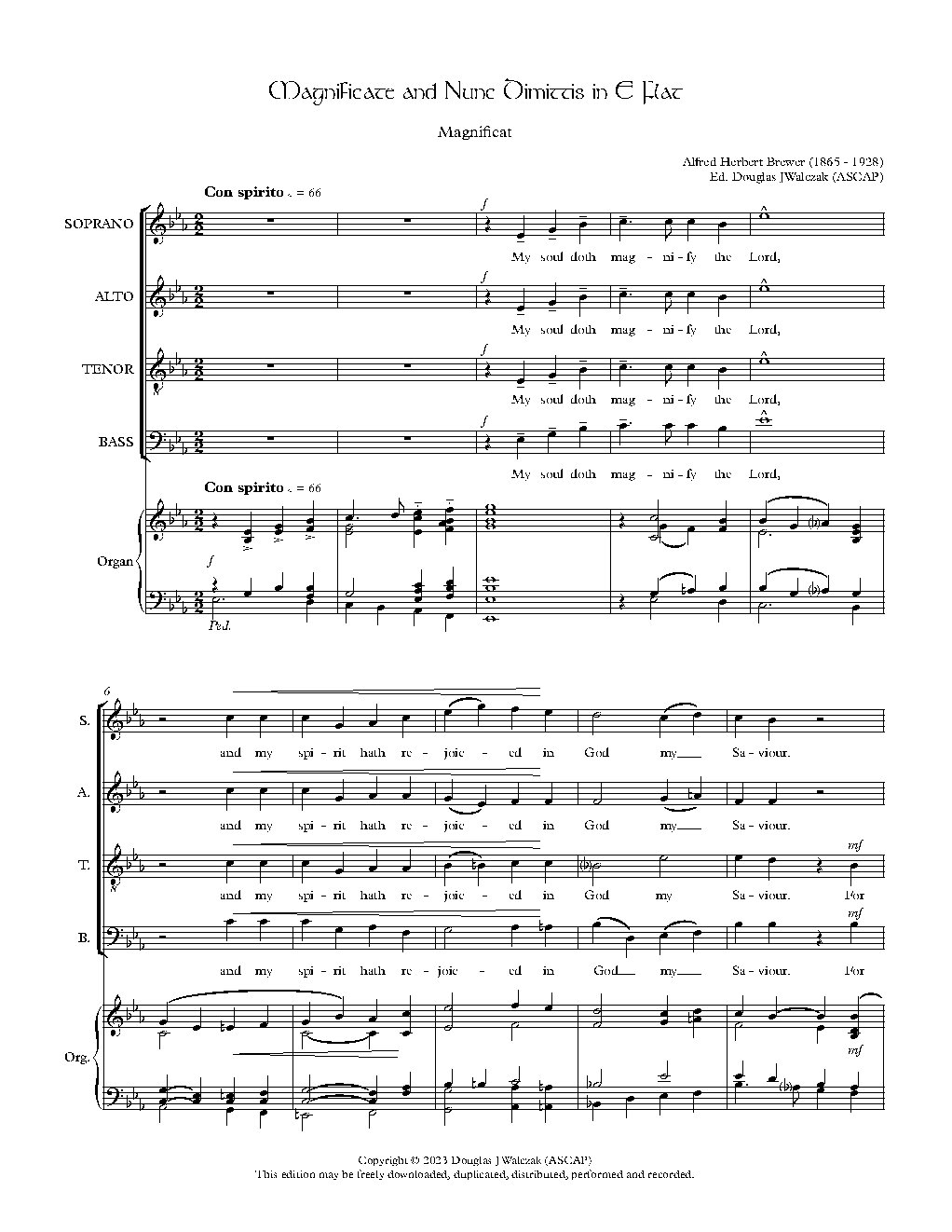 Evening canticles in E flat