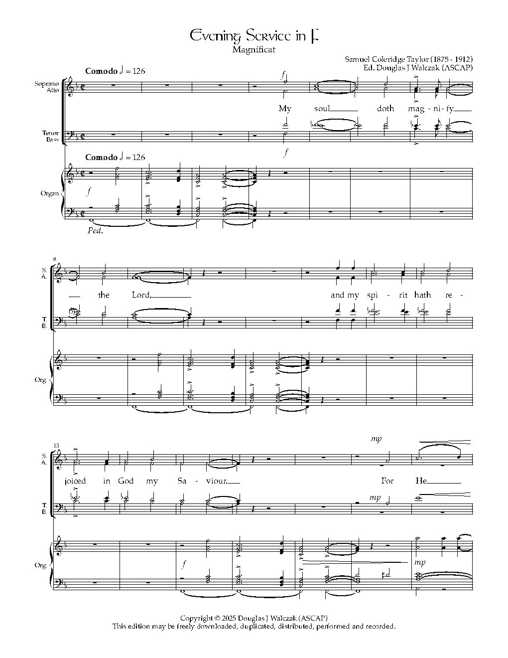 Evening Service in F Major